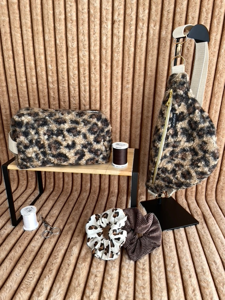 🐆 Léopard Cocon - Accessoires en bouclette léopard faits main