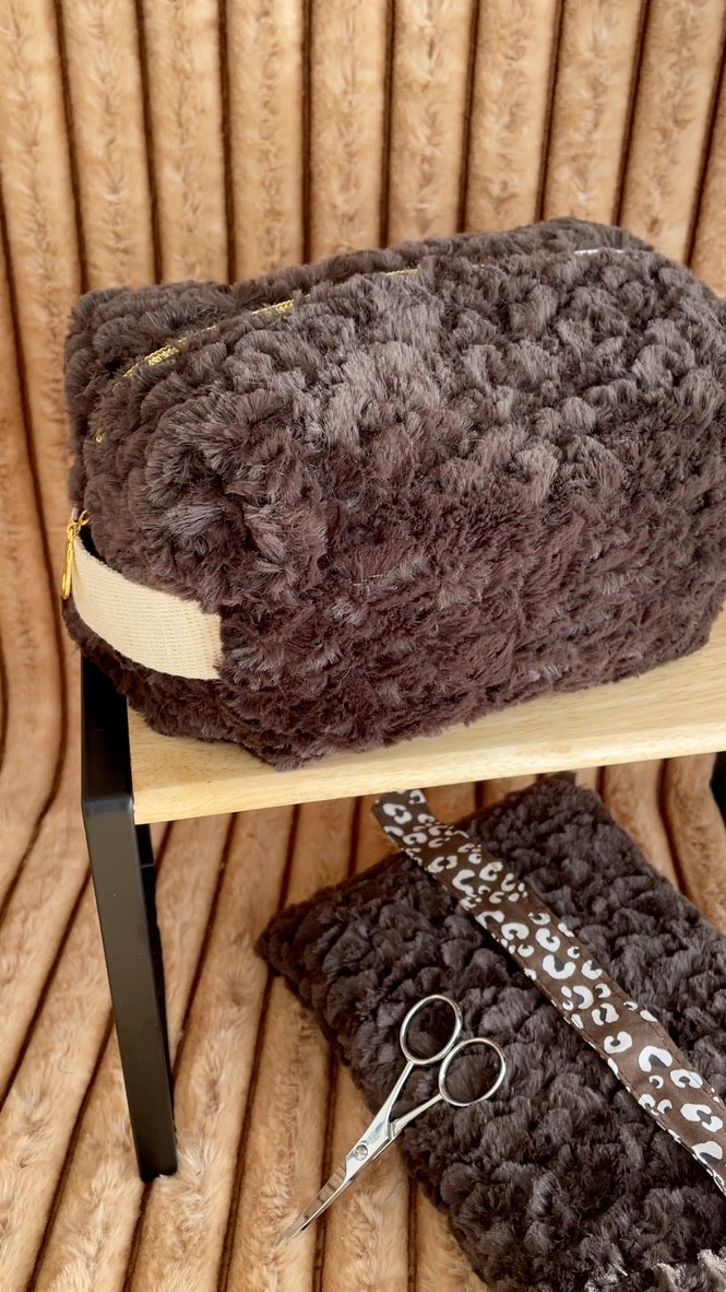 🤎🐆 Instinct Doux - Accessoires en fausse fourrure & doublure léopard fait main